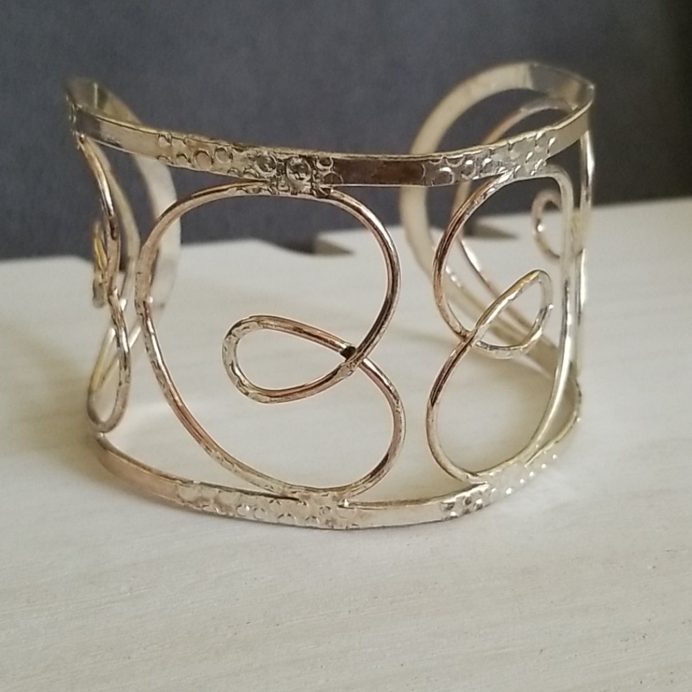 Swirly Heart Cuff Bracelet